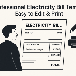 Professional Electricity Bill Template – Easy to Edit & Print
